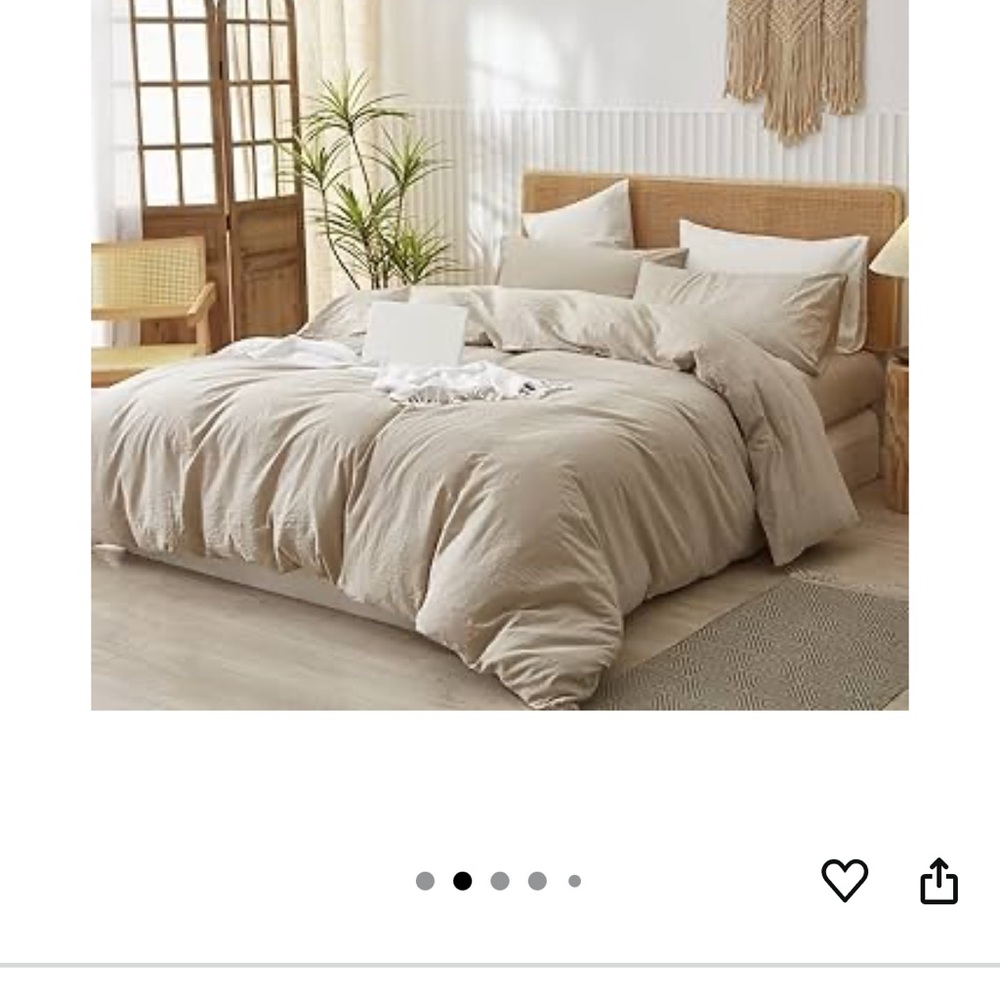Amazon linen color Duvet Cover Set 100% cotton